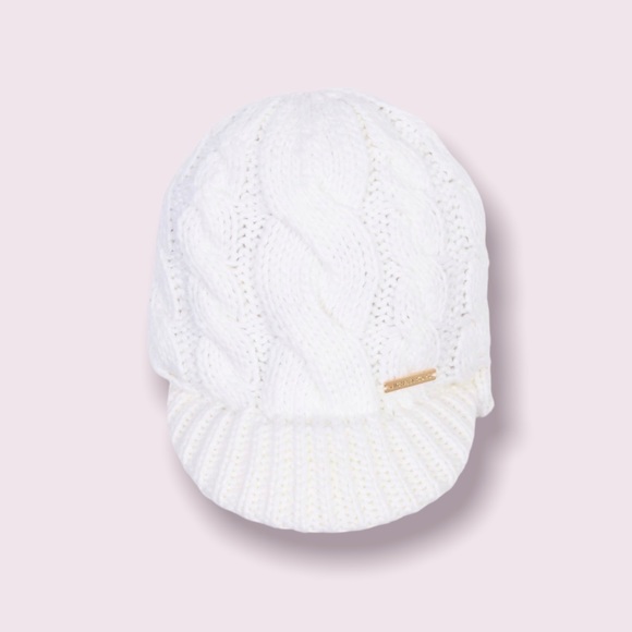 NWT Michael Kors Access Cream Cable Knit Cap Hat Beanie - Picture 1 of 6